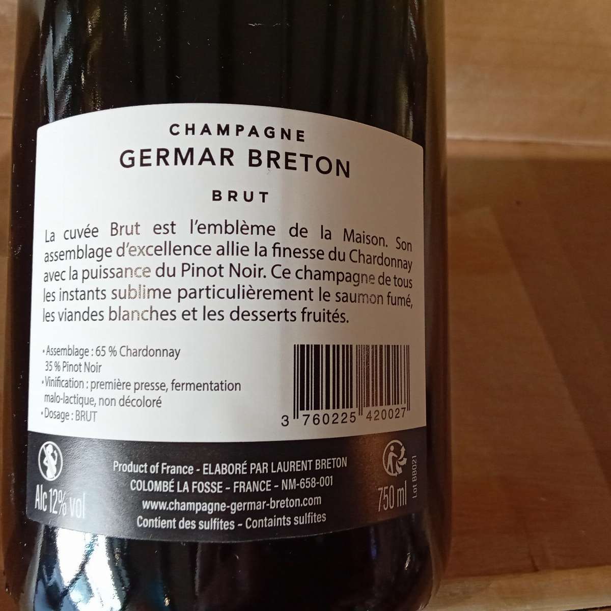 Champagne Brut Germar BRETON 75cl