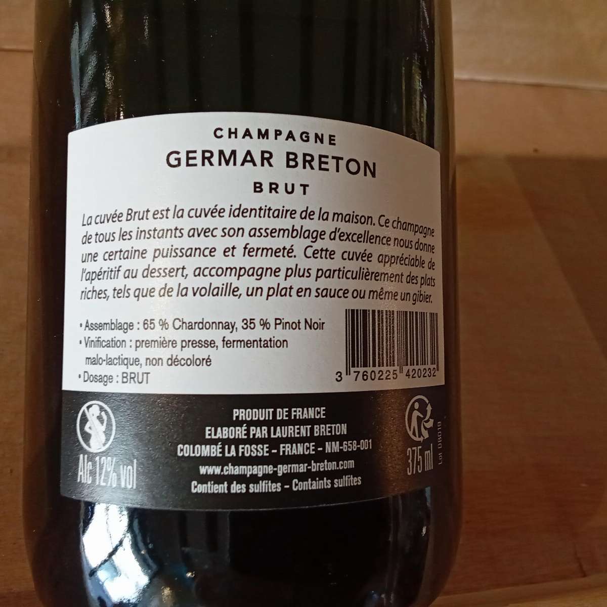 Champagne Brut Germar BRETON 37,5cl