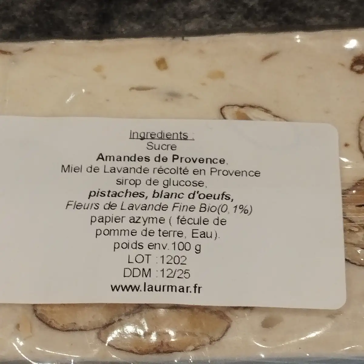 Nougat à la fleur de lavande 100g